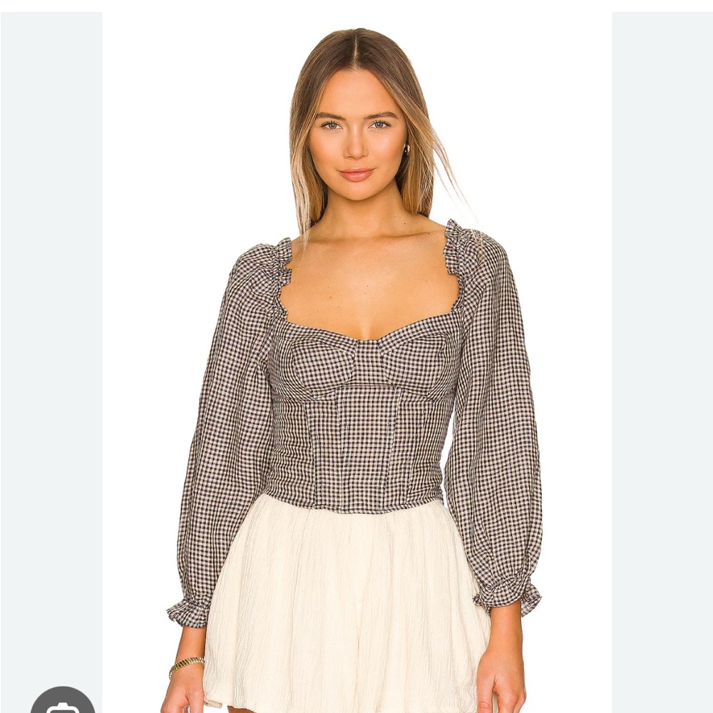 Stylish Black and White Gingham Blouse